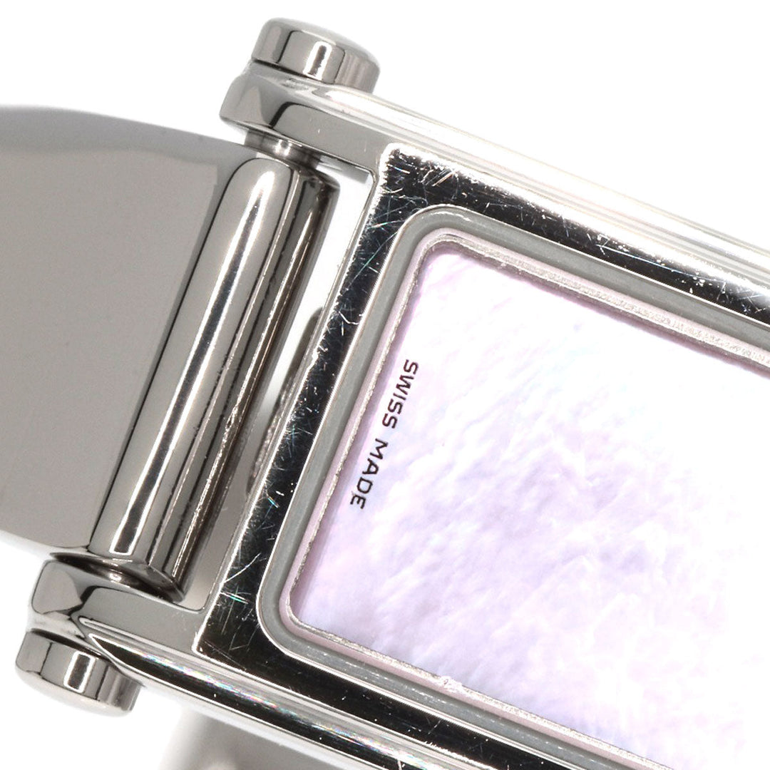 GUCCI Watches Quartz 1500L Stainless Steel , Stainless Steel Silver Square face Pink shell dial Women Used Authentic