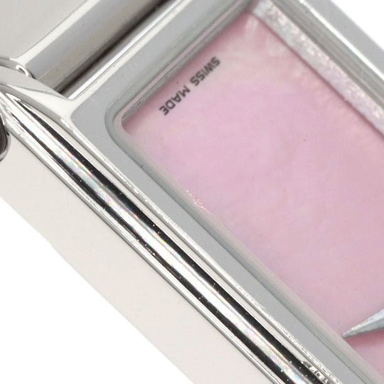 GUCCI Watches Quartz 1500L Stainless Steel , Stainless Steel Silver Square face Pink shell dial Women Used Authentic