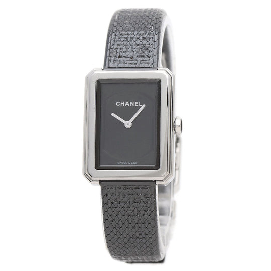 CHANEL Watches Quartz H5317 Stainless Steel , Stainless Steel Silver boyfriend small model tweed black dial Women Used Authentic