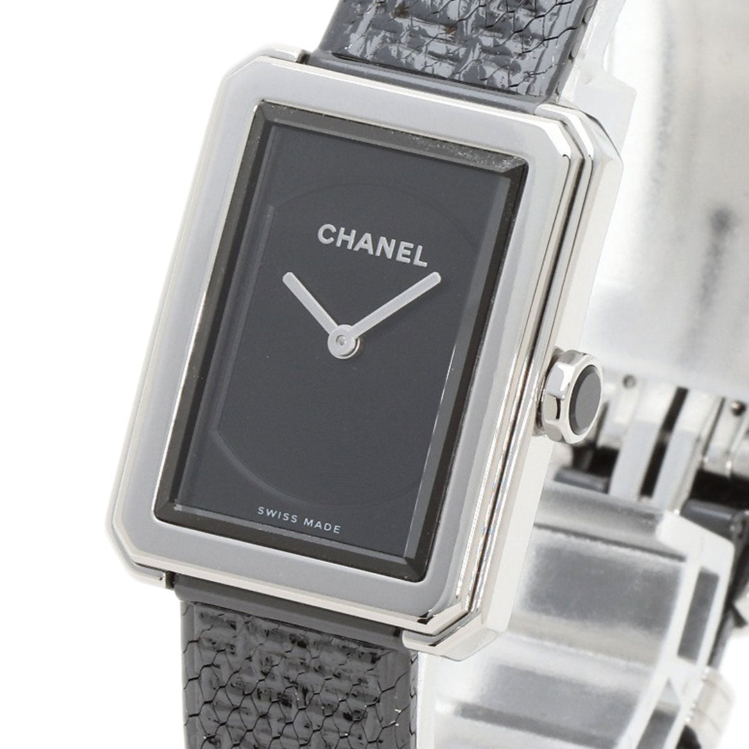 CHANEL Watches Quartz H5317 Stainless Steel , Stainless Steel Silver boyfriend small model tweed black dial Women Used Authentic