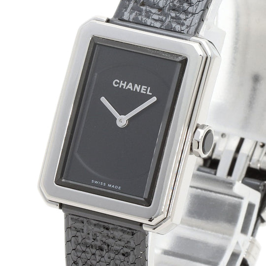 CHANEL Watches Quartz H5317 Stainless Steel , Stainless Steel Silver boyfriend small model tweed black dial Women Used Authentic