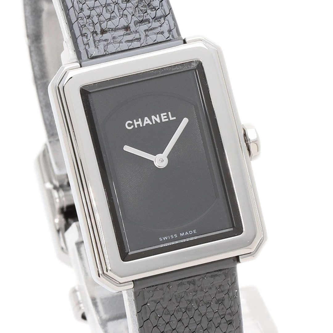 CHANEL Watches Quartz H5317 Stainless Steel , Stainless Steel Silver boyfriend small model tweed black dial Women Used Authentic