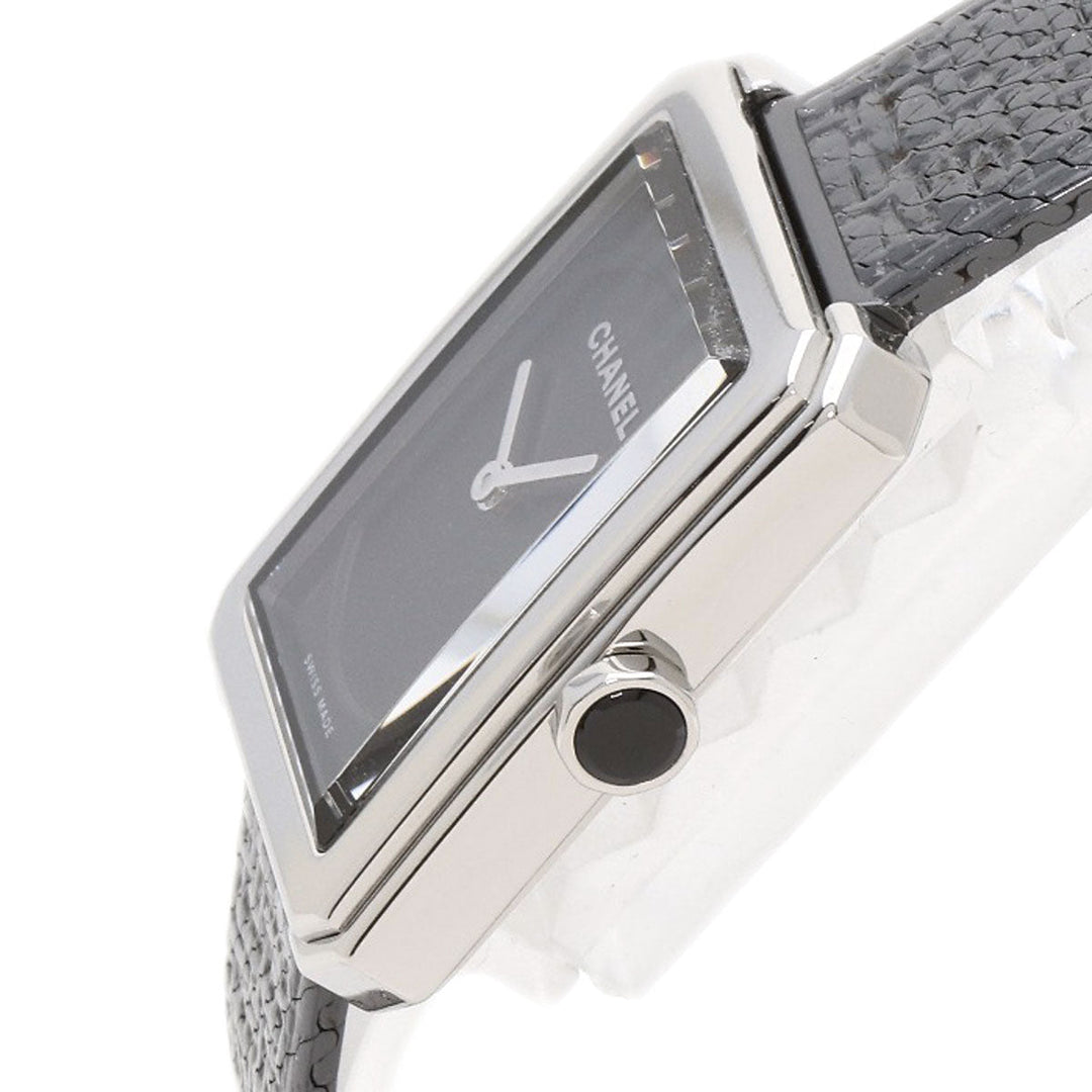 CHANEL Watches Quartz H5317 Stainless Steel , Stainless Steel Silver boyfriend small model tweed black dial Women Used Authentic