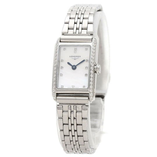LONGINES Watches Quartz L5.258.0 Stainless Steel , Stainless Steel Silver Dolce Vita Diamond White shell dial Women Used Authentic