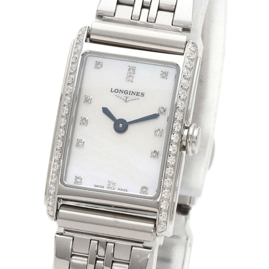 LONGINES Watches Quartz L5.258.0 Stainless Steel , Stainless Steel Silver Dolce Vita Diamond White shell dial Women Used Authentic
