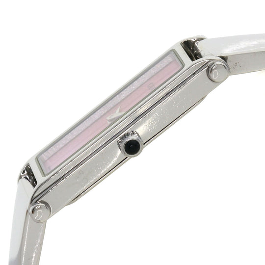 GUCCI Watches Quartz 1500L Stainless Steel , Stainless Steel Silver Square face Pink shell dial Women Used Authentic