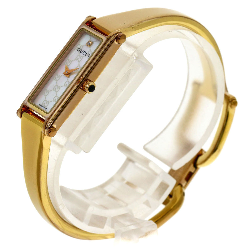 GUCCI Watches Quartz 1500L PGP , PGP gold Square face White shell dial Women Used Authentic