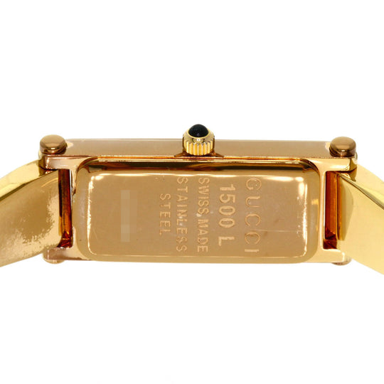 GUCCI Watches Quartz 1500L PGP , PGP gold Square face White shell dial Women Used Authentic