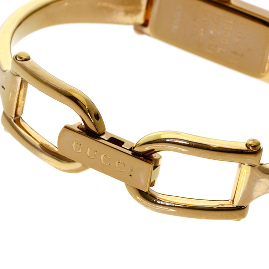 GUCCI Watches Quartz 1500L PGP , PGP gold Square face White shell dial Women Used Authentic