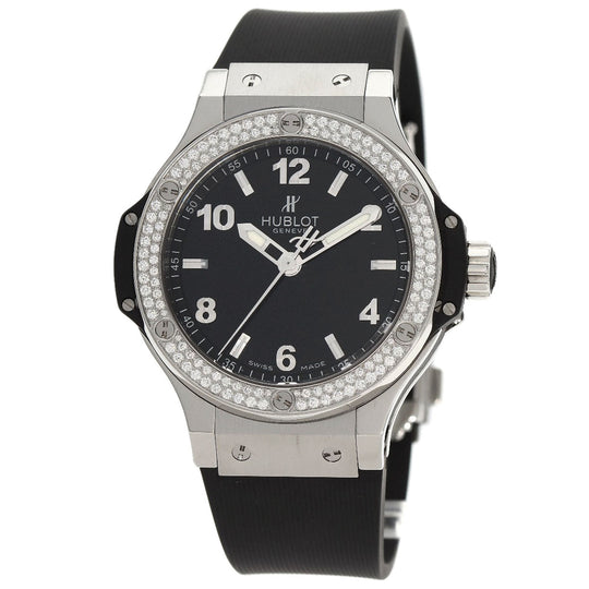 HUBLOT Watches Quartz 361.SX.1270.RX.1104 Stainless Steel, Rubber, Diamond Silver Big bang steel diamond black dial mens Used Authentic