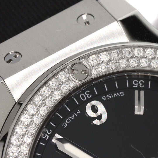 HUBLOT Watches Quartz 361.SX.1270.RX.1104 Stainless Steel, Rubber, Diamond Silver Big bang steel diamond black dial mens Used Authentic