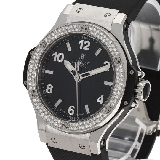 HUBLOT Watches Quartz 361.SX.1270.RX.1104 Stainless Steel, Rubber, Diamond Silver Big bang steel diamond black dial mens Used Authentic