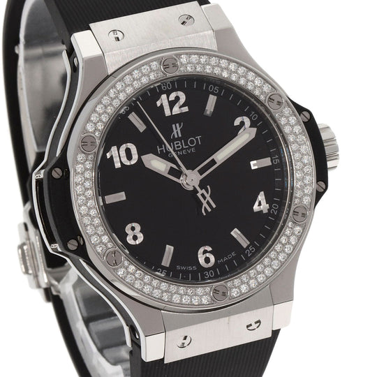 HUBLOT Watches Quartz 361.SX.1270.RX.1104 Stainless Steel, Rubber, Diamond Silver Big bang steel diamond black dial mens Used Authentic