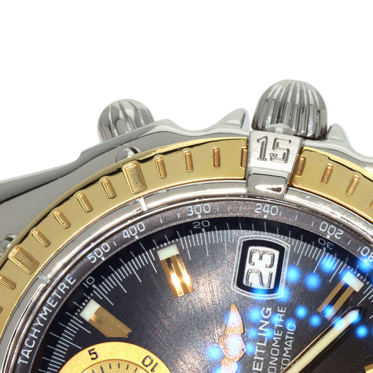 BREITLING Watches Mechanical Automatic D13352 Stainless Steel , Stainless Steel , K18YG Silver Chronomat Bikoro black dial mens Used Authentic