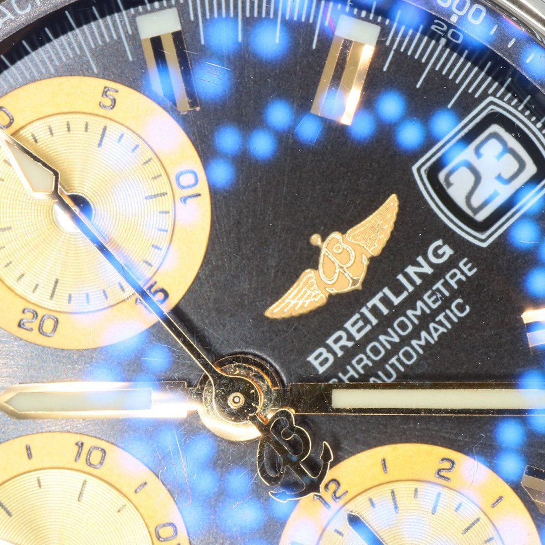 BREITLING Watches Mechanical Automatic D13352 Stainless Steel , Stainless Steel , K18YG Silver Chronomat Bikoro black dial mens Used Authentic