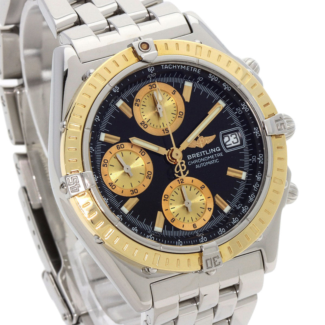 BREITLING Watches Mechanical Automatic D13352 Stainless Steel , Stainless Steel , K18YG Silver Chronomat Bikoro black dial mens Used Authentic