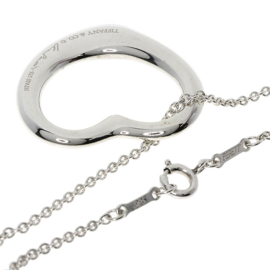 TIFFANY&Co. Necklace SV Silver Open Heart Medium 1.1" Women Used Authentic