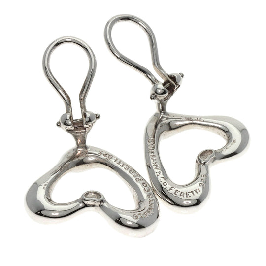TIFFANY&Co. Earring SV Silver Open heart Women Used Authentic