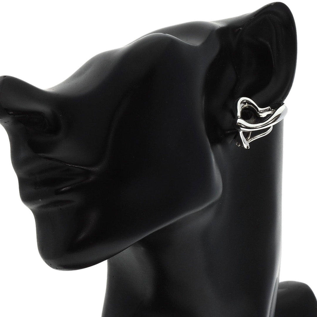 TIFFANY&Co. Earring SV Silver Open heart Women Used Authentic