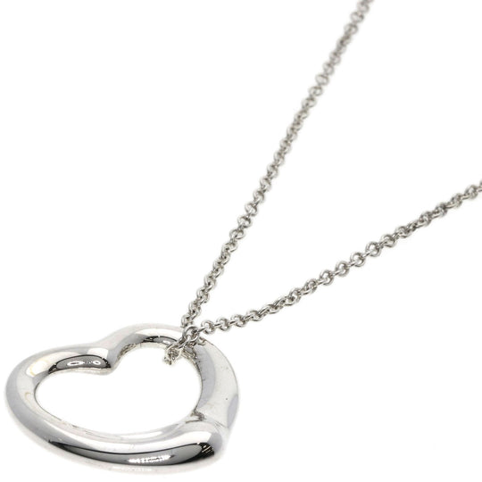 TIFFANY&Co. Necklace SV Silver Open heart 0.9 " Women Used Authentic