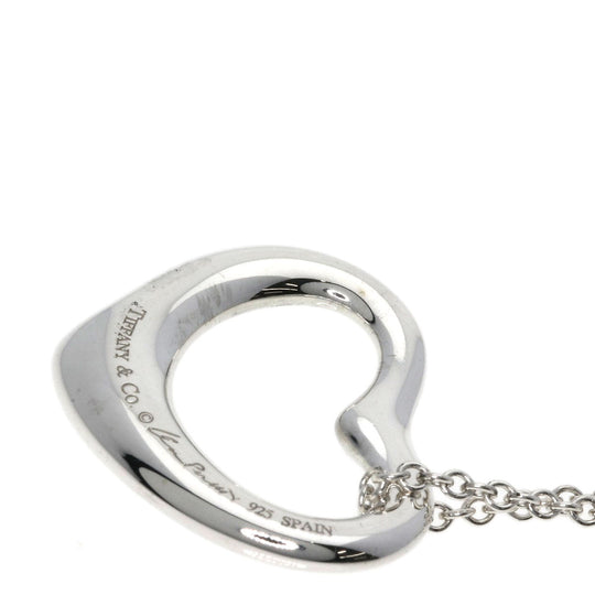 TIFFANY&Co. Necklace SV Silver Open heart 0.9 " Women Used Authentic
