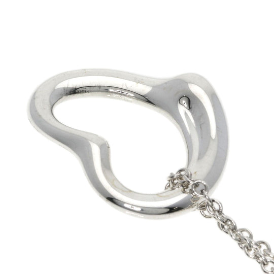 TIFFANY&Co. Necklace SV Silver Open heart 0.9 " Women Used Authentic