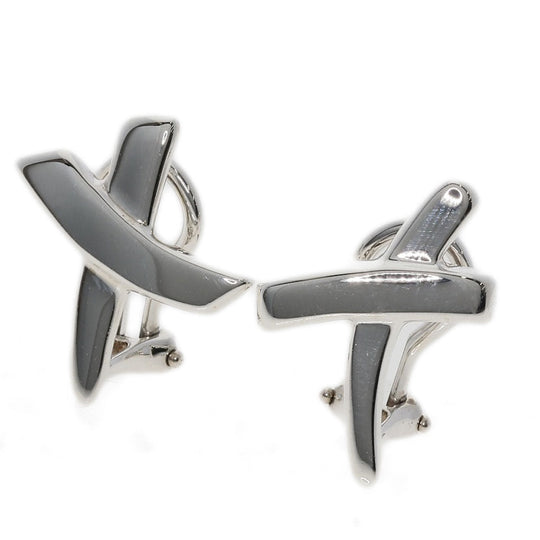 TIFFANY&Co. Earring SV Silver Kiss Paloma Picasso Women Used Authentic