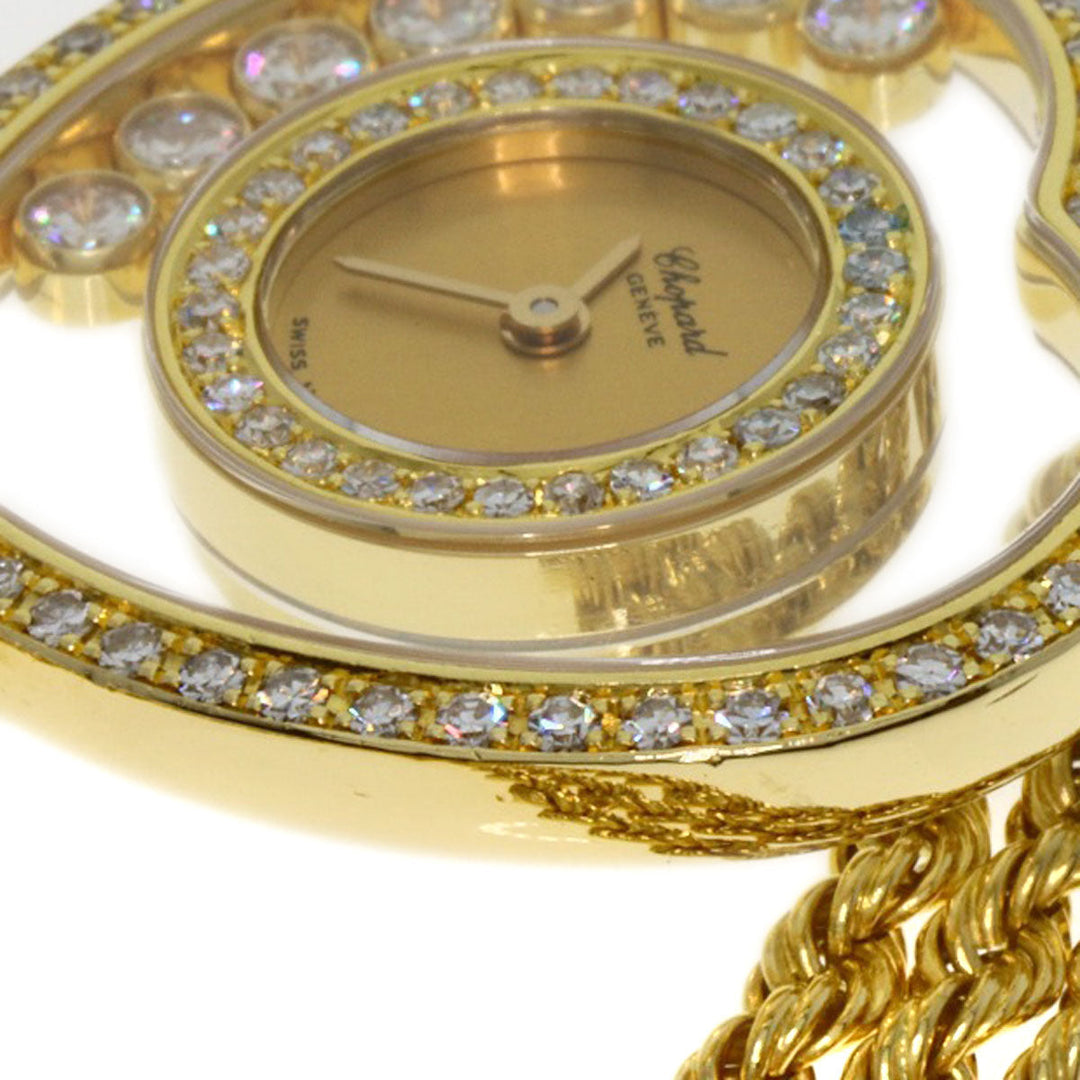Chopard Watches Quartz 20/4502 K18YG, K18YG, Diamond gold Happy Diamond Heart Maker Complete gold dial Women Used Authentic