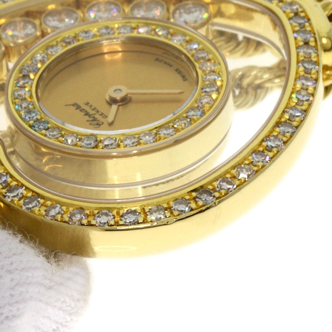 Chopard Watches Quartz 20/4502 K18YG, K18YG, Diamond gold Happy Diamond Heart Maker Complete gold dial Women Used Authentic