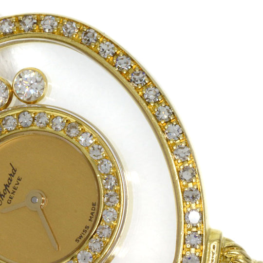 Chopard Watches Quartz 20/4502 K18YG, K18YG, Diamond gold Happy Diamond Heart Maker Complete gold dial Women Used Authentic