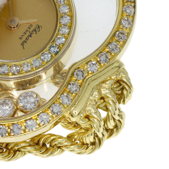 Chopard Watches Quartz 20/4502 K18YG, K18YG, Diamond gold Happy Diamond Heart Maker Complete gold dial Women Used Authentic