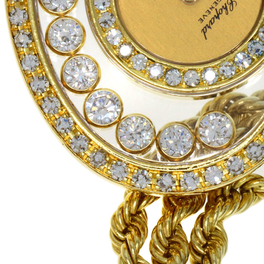 Chopard Watches Quartz 20/4502 K18YG, K18YG, Diamond gold Happy Diamond Heart Maker Complete gold dial Women Used Authentic