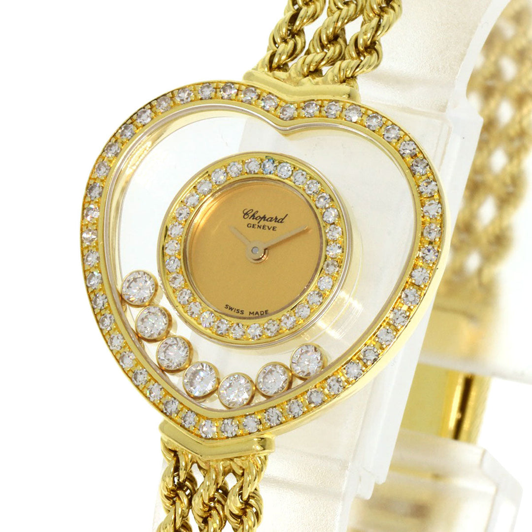 Chopard Watches Quartz 20/4502 K18YG, K18YG, Diamond gold Happy Diamond Heart Maker Complete gold dial Women Used Authentic
