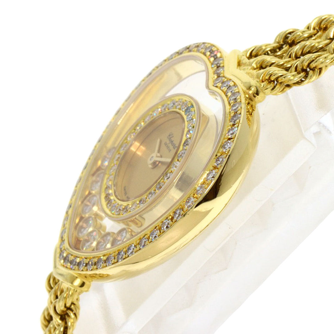 Chopard Watches Quartz 20/4502 K18YG, K18YG, Diamond gold Happy Diamond Heart Maker Complete gold dial Women Used Authentic