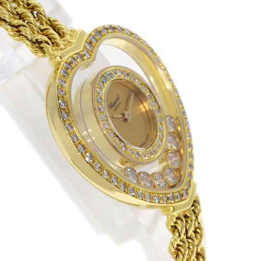 Chopard Watches Quartz 20/4502 K18YG, K18YG, Diamond gold Happy Diamond Heart Maker Complete gold dial Women Used Authentic