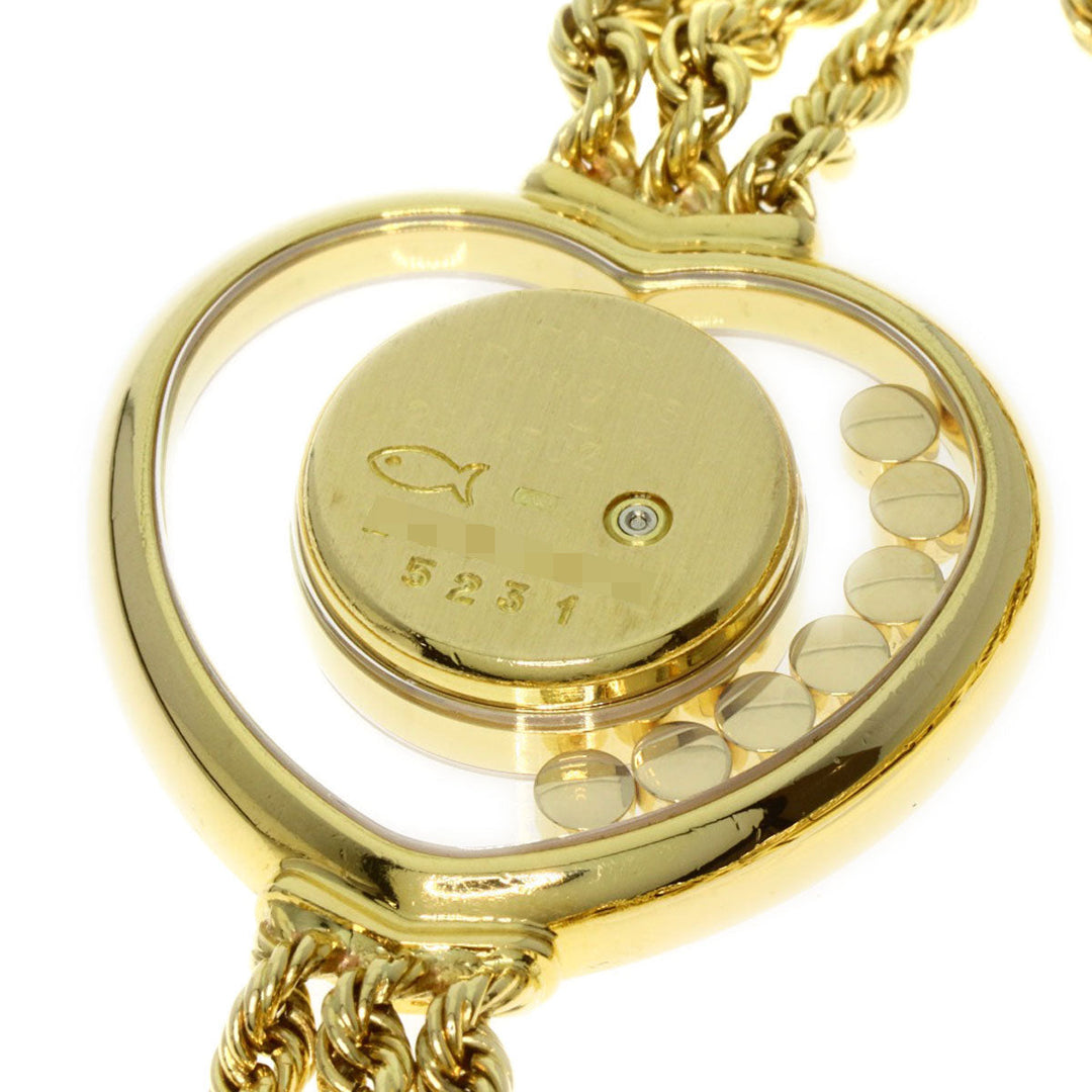 Chopard Watches Quartz 20/4502 K18YG, K18YG, Diamond gold Happy Diamond Heart Maker Complete gold dial Women Used Authentic