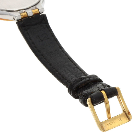 OMEGA Watches Quartz Stainless Steel, Leather, Gold Plated gold De Ville white dial Women Used Authentic