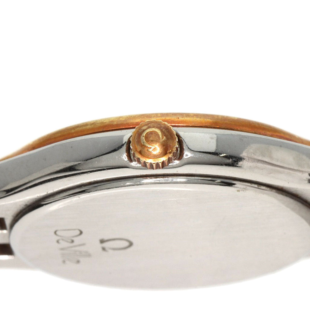 OMEGA Watches Quartz Stainless Steel, Leather, Gold Plated gold De Ville white dial Women Used Authentic