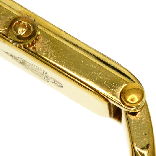 GUCCI Watches Quartz 1500L Gold Plated , Gold Plated gold Square face black dial Women Used Authentic