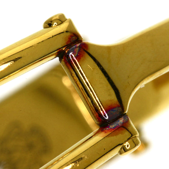 GUCCI Watches Quartz 1500L Gold Plated , Gold Plated gold Square face black dial Women Used Authentic