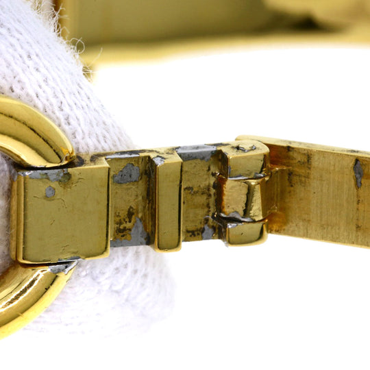 GUCCI Watches Quartz 1500L Gold Plated , Gold Plated gold Square face black dial Women Used Authentic