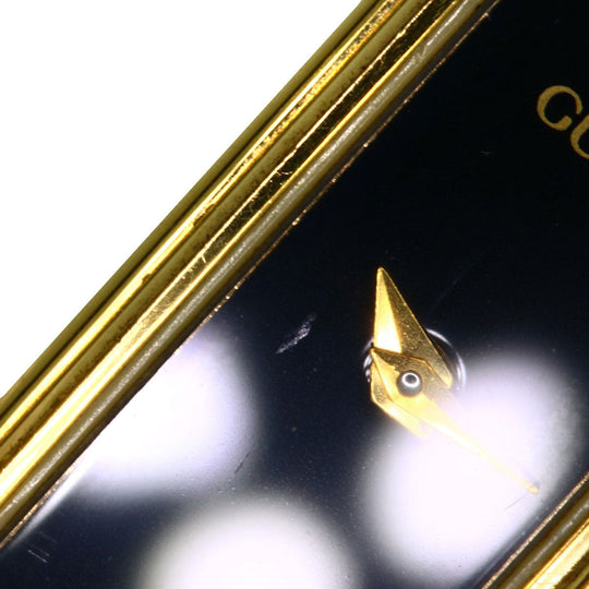 GUCCI Watches Quartz 1500L Gold Plated , Gold Plated gold Square face black dial Women Used Authentic
