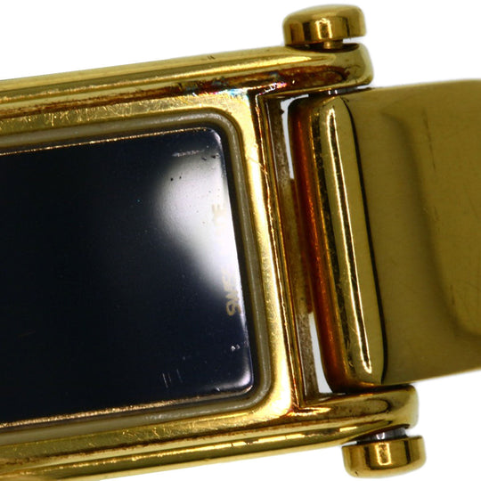 GUCCI Watches Quartz 1500L Gold Plated , Gold Plated gold Square face black dial Women Used Authentic