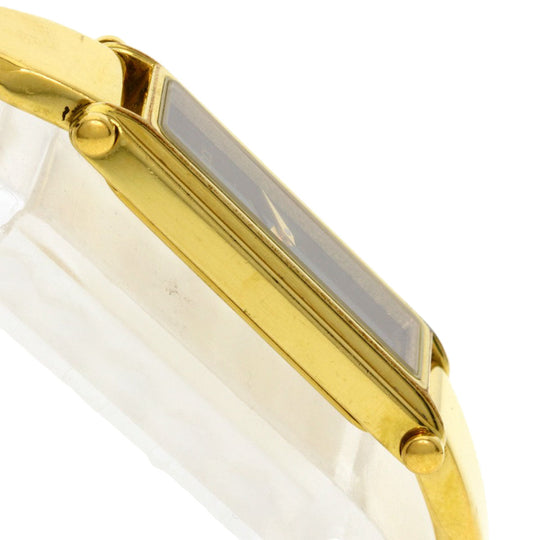 GUCCI Watches Quartz 1500L Gold Plated , Gold Plated gold Square face black dial Women Used Authentic