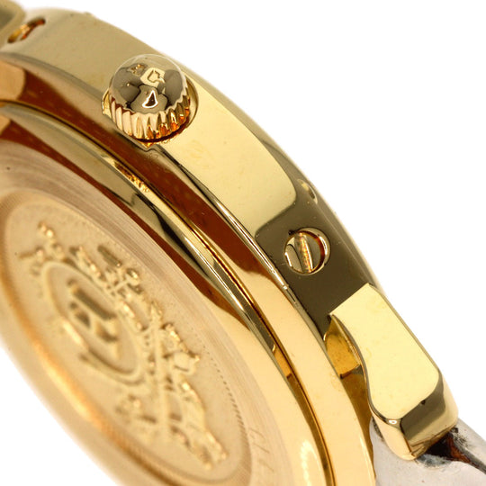 HERMES Watches Quartz CL4.285 K18YG, leather gold Clipper white dial Women Used Authentic