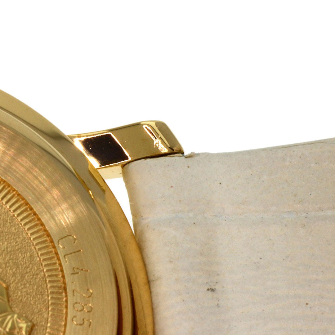 HERMES Watches Quartz CL4.285 K18YG, leather gold Clipper white dial Women Used Authentic