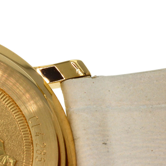 HERMES Watches Quartz CL4.285 K18YG, leather gold Clipper white dial Women Used Authentic
