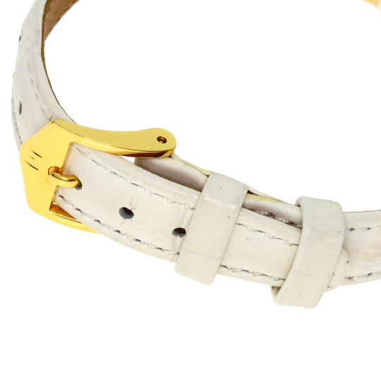 HERMES Watches Quartz CL4.285 K18YG, leather gold Clipper white dial Women Used Authentic
