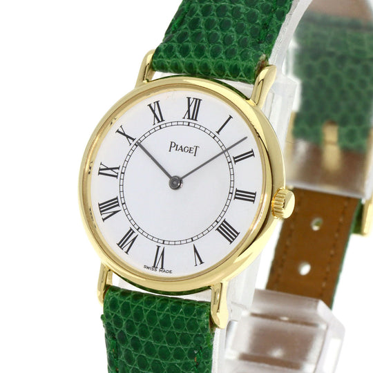 PIAGET Watches Quartz 8005 K18YG, leather gold Tradition white dial Women Used Authentic