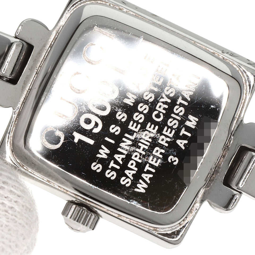 GUCCI Watches Quartz 1900L Stainless Steel , Stainless Steel Silver Square face black dial Women Used Authentic